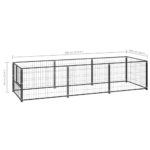 Hondenkennel 3 m² staal zwart - Afbeelding 5