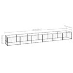 Hondenkennel 6 m² staal zwart – Image 5
