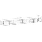 Hondenkennel 8 m² staal zwart – Image 5