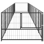 Hondenkennel 9 m² staal zwart – Image 2