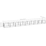 Hondenkennel 9 m² staal zwart – Image 5