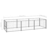 Hondenkennel 3 m² staal zilverkleurig - Image 5