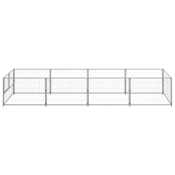 Hondenkennel 4 m² staal zilverkleurig