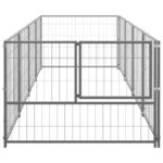 Hondenkennel 4 m² staal zilverkleurig – Image 2