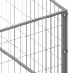 Hondenkennel 4 m² staal zilverkleurig – Image 4