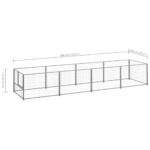 Hondenkennel 4 m² staal zilverkleurig – Image 5
