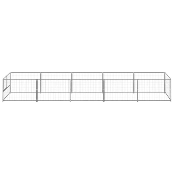 Hondenkennel 5 m² staal zilverkleurig