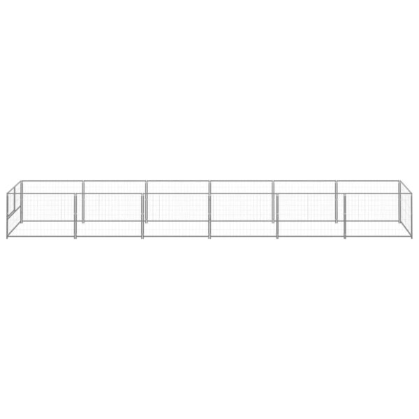Hondenkennel 6 m² staal zilverkleurig
