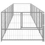 Hondenkennel 6 m² staal zilverkleurig - Afbeelding 2