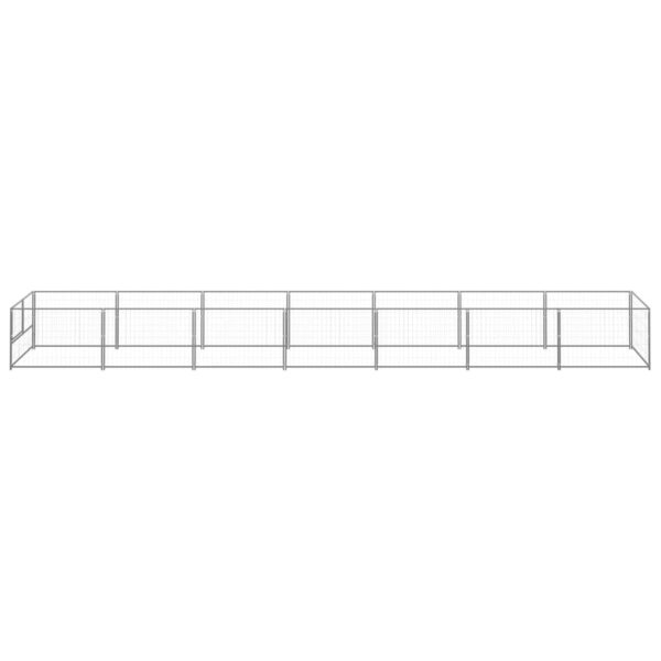 Hondenkennel 7 m² staal zilverkleurig