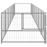 Hondenkennel 7 m² staal zilverkleurig – Image 2