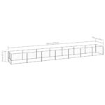 Hondenkennel 7 m² staal zilverkleurig – Image 5