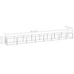Hondenkennel 8 m² staal zilverkleurig - Afbeelding 5