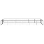 Hondenkennel 12 m² staal zwart