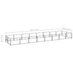 Hondenkennel 16 m² staal zwart – Image 5