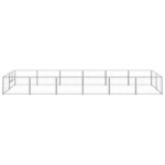 Hondenkennel 12 m² staal zilverkleurig