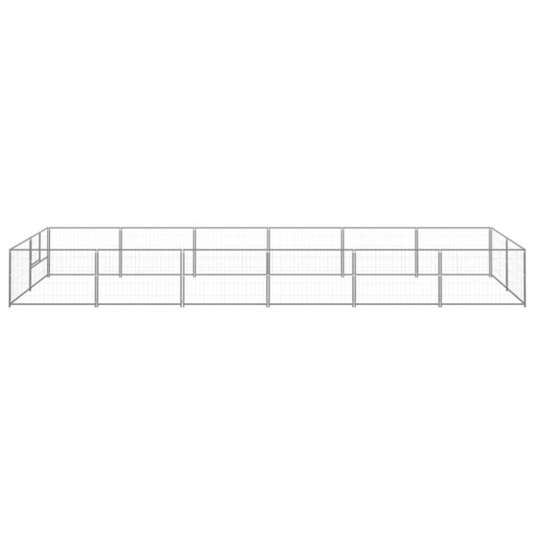 Hondenkennel 12 m² staal zilverkleurig