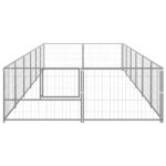 Hondenkennel 12 m² staal zilverkleurig - Afbeelding 2