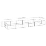 Hondenkennel 12 m² staal zilverkleurig - Afbeelding 5