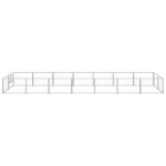Hondenkennel 14 m² staal zilverkleurig