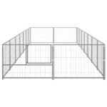 Hondenkennel 14 m² staal zilverkleurig - Afbeelding 2