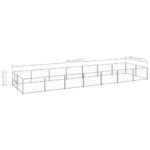 Hondenkennel 14 m² staal zilverkleurig - Afbeelding 5