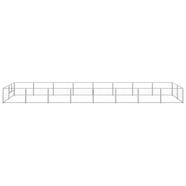 Hondenkennel 16 m² staal zilverkleurig