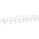 Hondenkennel 16 m² staal zilverkleurig - Afbeelding 5