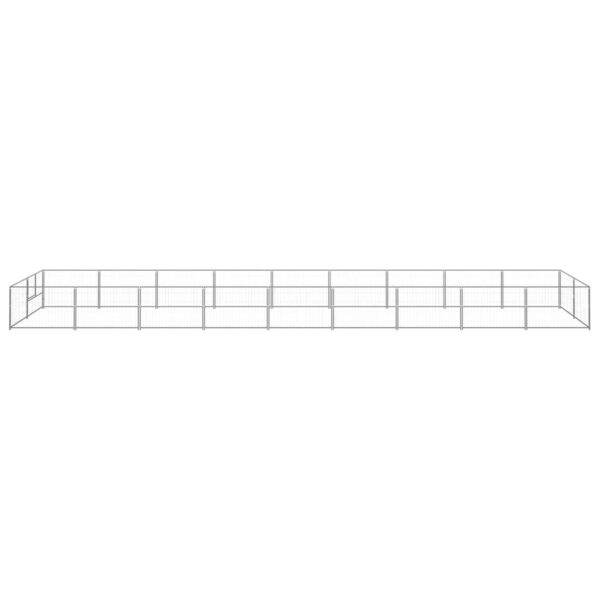 Hondenkennel 18 m² staal zilverkleurig