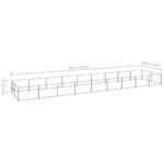 Hondenkennel 18 m² staal zilverkleurig - Afbeelding 5