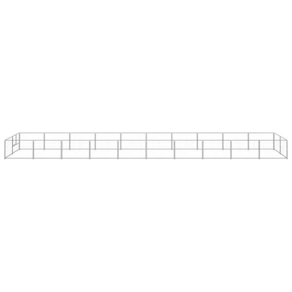 Hondenkennel 20 m² staal zilverkleurig