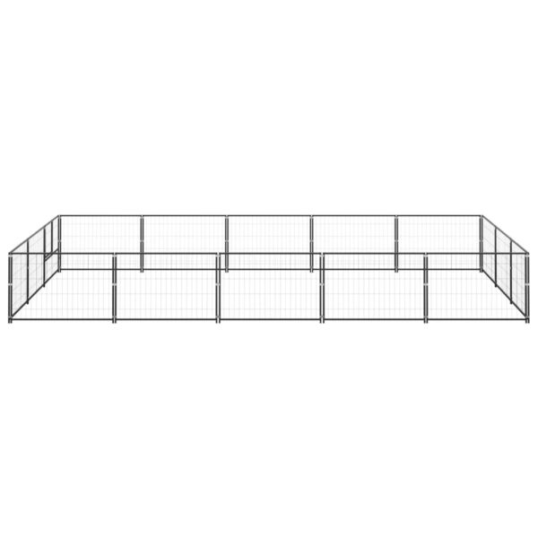 Hondenkennel 15 m² staal zwart