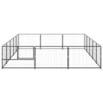Hondenkennel 15 m² staal zwart – Image 2