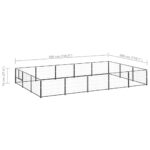 Hondenkennel 15 m² staal zwart – Image 5