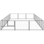 Hondenkennel 24 m² staal zwart - Afbeelding 2