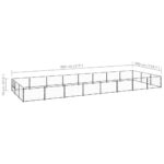 Hondenkennel 24 m² staal zwart - Afbeelding 5