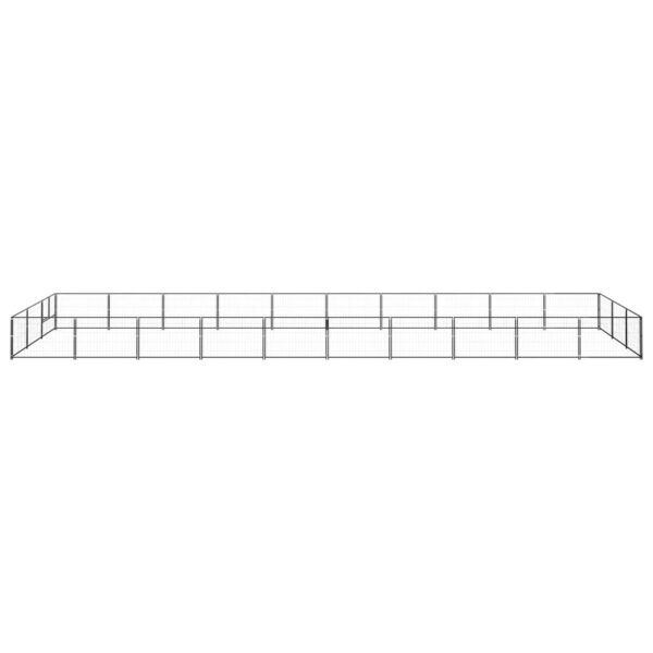 Hondenkennel 30 m² staal zwart