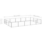 Hondenkennel 15 m² staal zilverkleurig - Afbeelding 5