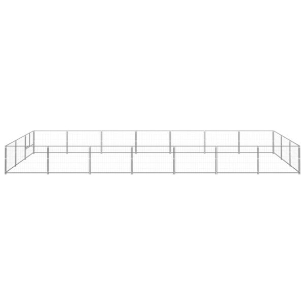 Hondenkennel 21 m² staal zilverkleurig