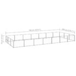 Hondenkennel 21 m² staal zilverkleurig - Afbeelding 5