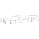 Hondenkennel 24 m² staal zilverkleurig - Afbeelding 5
