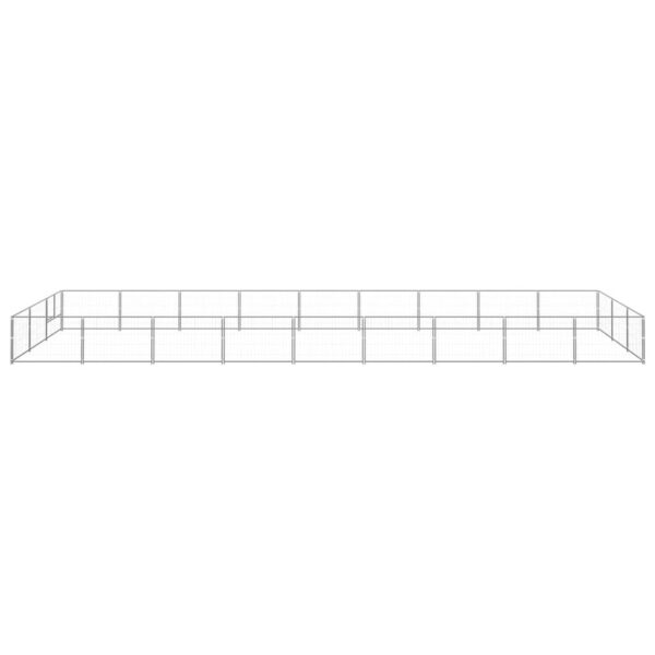 Hondenkennel 27 m² staal zilverkleurig