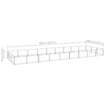 Hondenkennel 27 m² staal zilverkleurig - Afbeelding 5