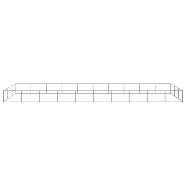 Hondenkennel 30 m² staal zilverkleurig