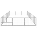 Hondenkennel 30 m² staal zilverkleurig - Image 2
