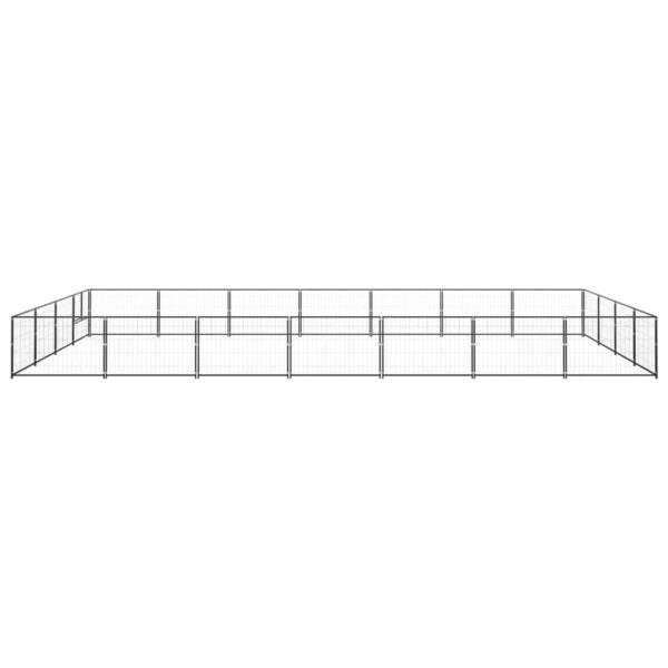 Hondenkennel 28 m² staal zwart