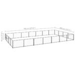 Hondenkennel 28 m² staal zwart - Image 5