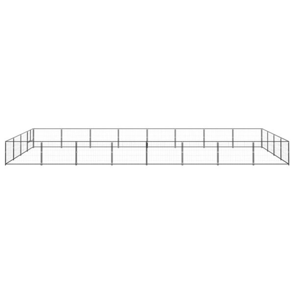 Hondenkennel 32 m² staal zwart