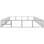 Hondenkennel 36 m² staal zwart - Afbeelding 2