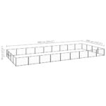 Hondenkennel 36 m² staal zwart - Afbeelding 5